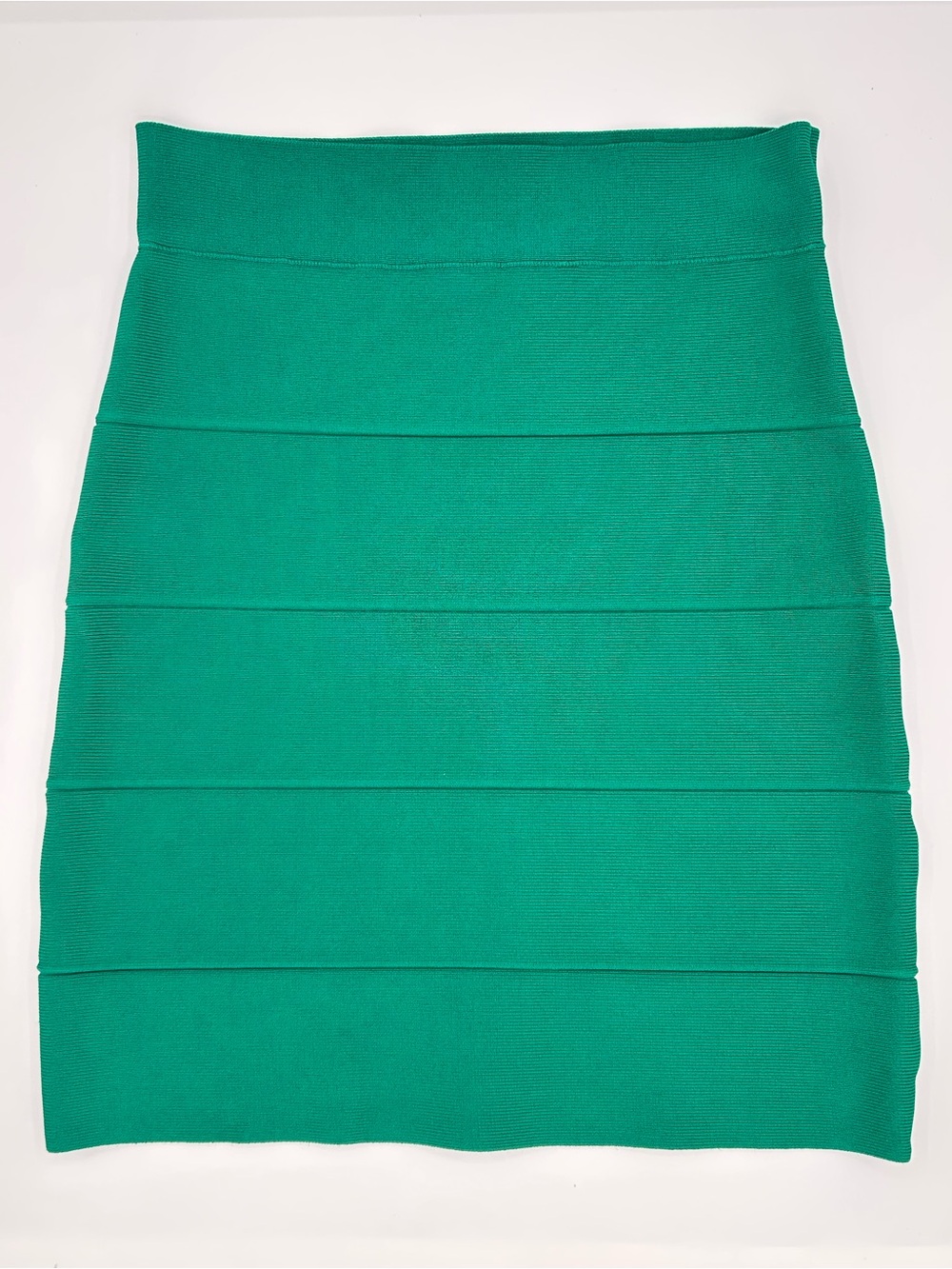 BCBGMaxAzria Simone Emerald Green Bandage Pencil Mini Skirt, Size Small